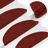 Vidaxl Treppenmatten Selbstadhäsiv 15 ST 56x17x3 cm Rot