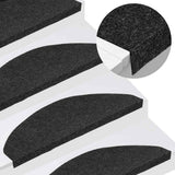 Vidaxl Treppenmatten Selbstadhäsiv 15 ST 65x22.5x3,5 cm Schwarz