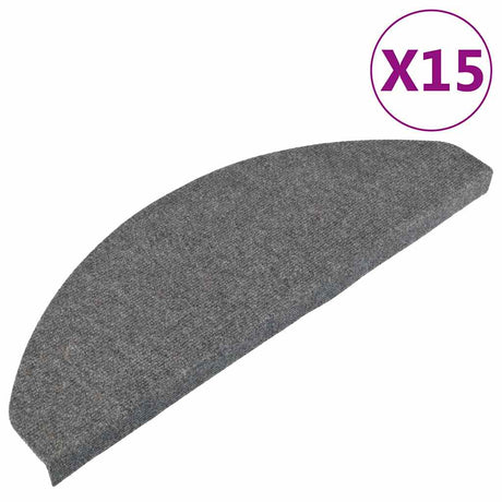 Vidaxl Treppenmatten Selbstadhäsiv 15 ST 65x22.5x3,5 cm Grau