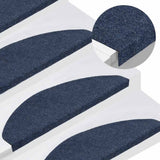 Vidaxl -Treppenmatten Selbstadhäsiv 15 ST 65x22.5x3,5 cm Blau
