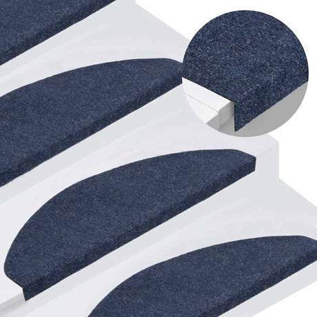 Vidaxl -Treppenmatten Selbstadhäsiv 15 ST 65x22.5x3,5 cm Blau