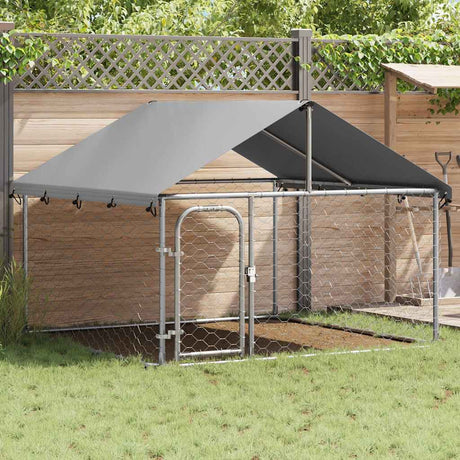 VIDAXL -Hundezwinger für außen mit Dach 200x200x150 cm