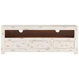 Vidaxl tv-meubel 110x30x40 cm massief acaciahout wit