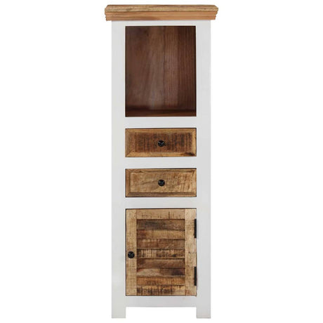 Vidaxl hoge kast 40x30x110 cm massief mango- en acaciahout bruin wit