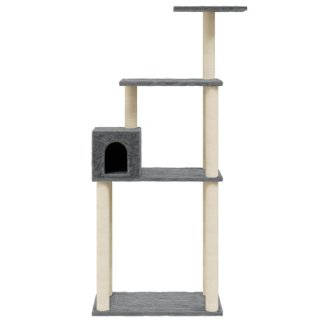Vidaxl -Katzenkratzerpfosten mit Sisal -Kratzern 147 cm dunkelgrau