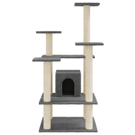 Vidaxl -Katzenkratzerpfosten mit Sisal -Kratzern 110 cm dunkelgrau