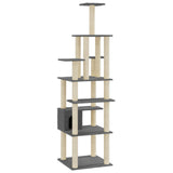 Vidaxl -Katzenkratzerpfosten mit Sisal -Kratzern 183 cm dunkelgrau