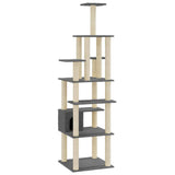 Vidaxl -Katzenkratzerpfosten mit Sisal -Kratzern 183 cm dunkelgrau