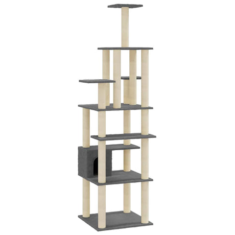 Vidaxl -Katzenkratzerpfosten mit Sisal -Kratzern 183 cm dunkelgrau