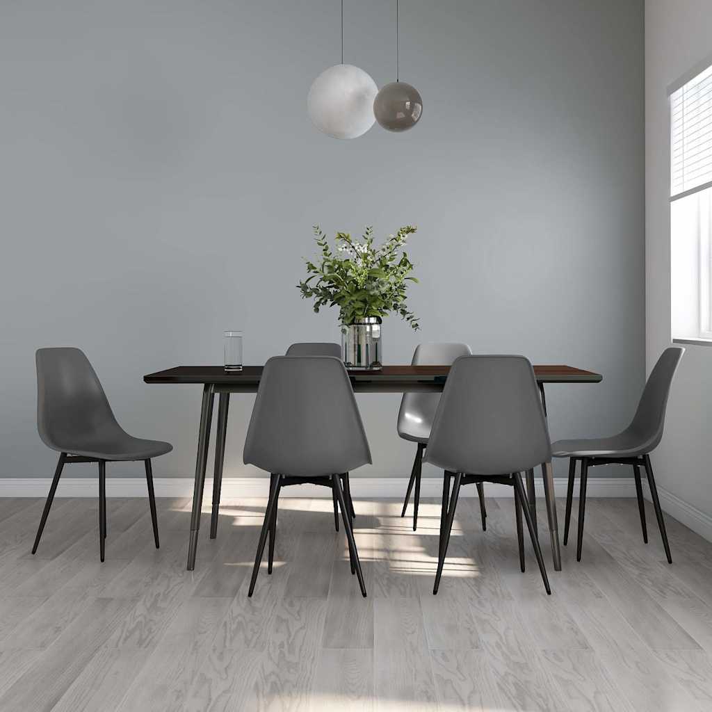 Vidaxl eetkamerstoelen 6 st pp grijs