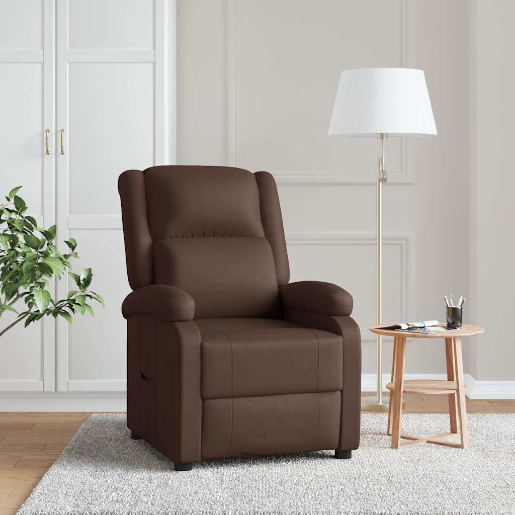 Vidaxl fauteuil verstelbaar kunstleer bruin