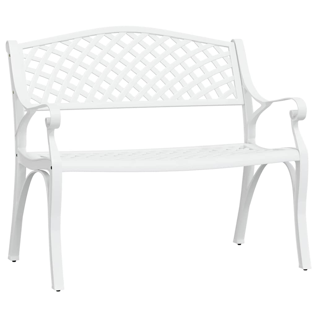 Vidaxl tuinbank 102 cm gietaluminium wit