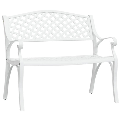 Vidaxl tuinbank 102 cm gietaluminium wit