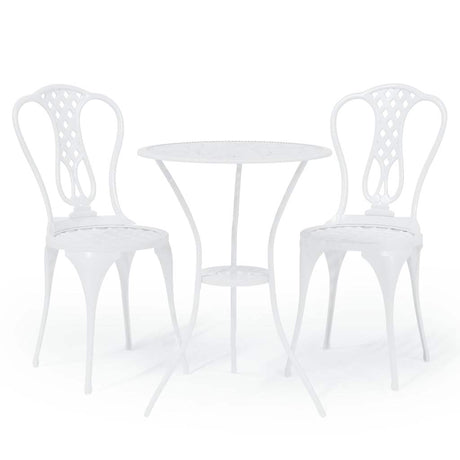 Vidaxl 3-delige bistroset gietaluminium wit