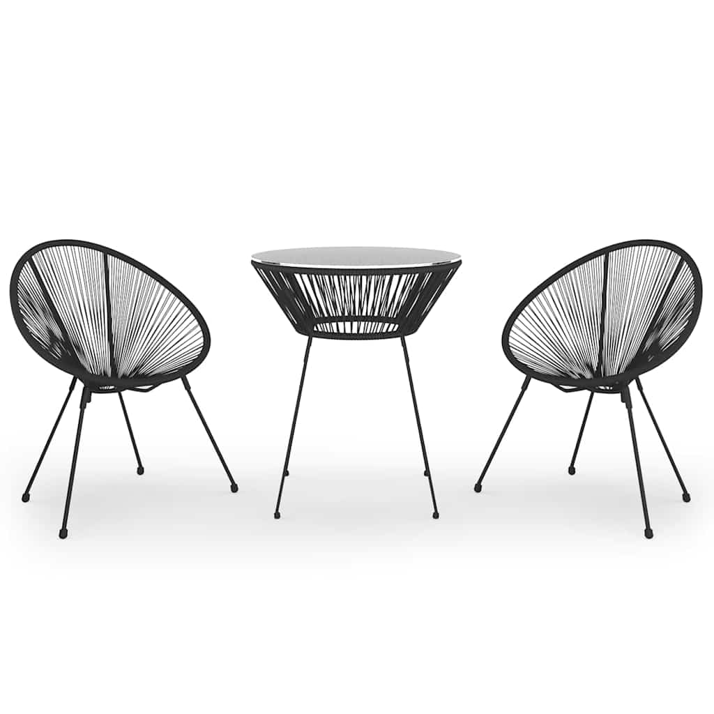 Vidaxl 3-delige tuinset zwart