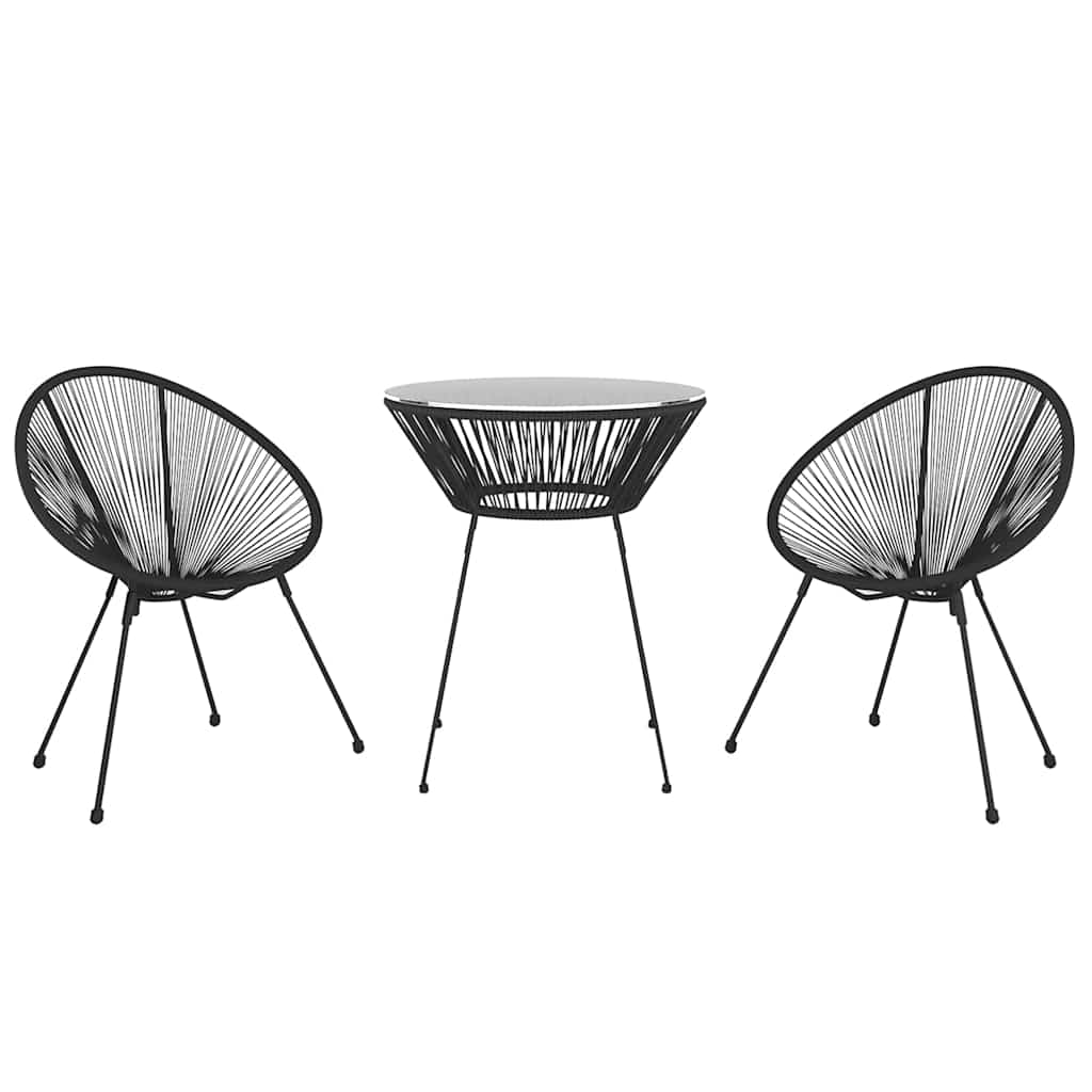 Vidaxl 3-delige tuinset zwart