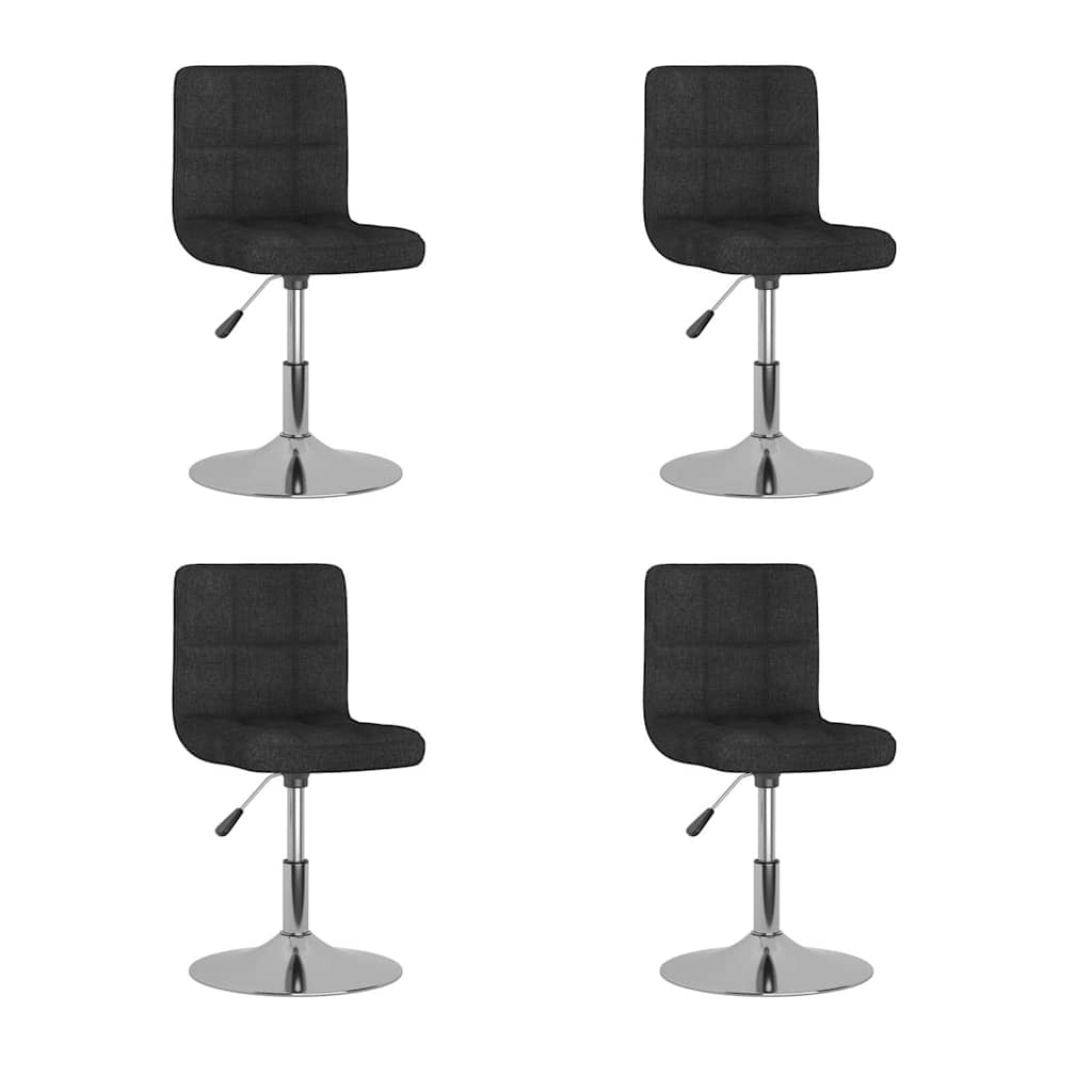 Vidaxl eetkamerstoelen 4 st draaibaar stof zwart