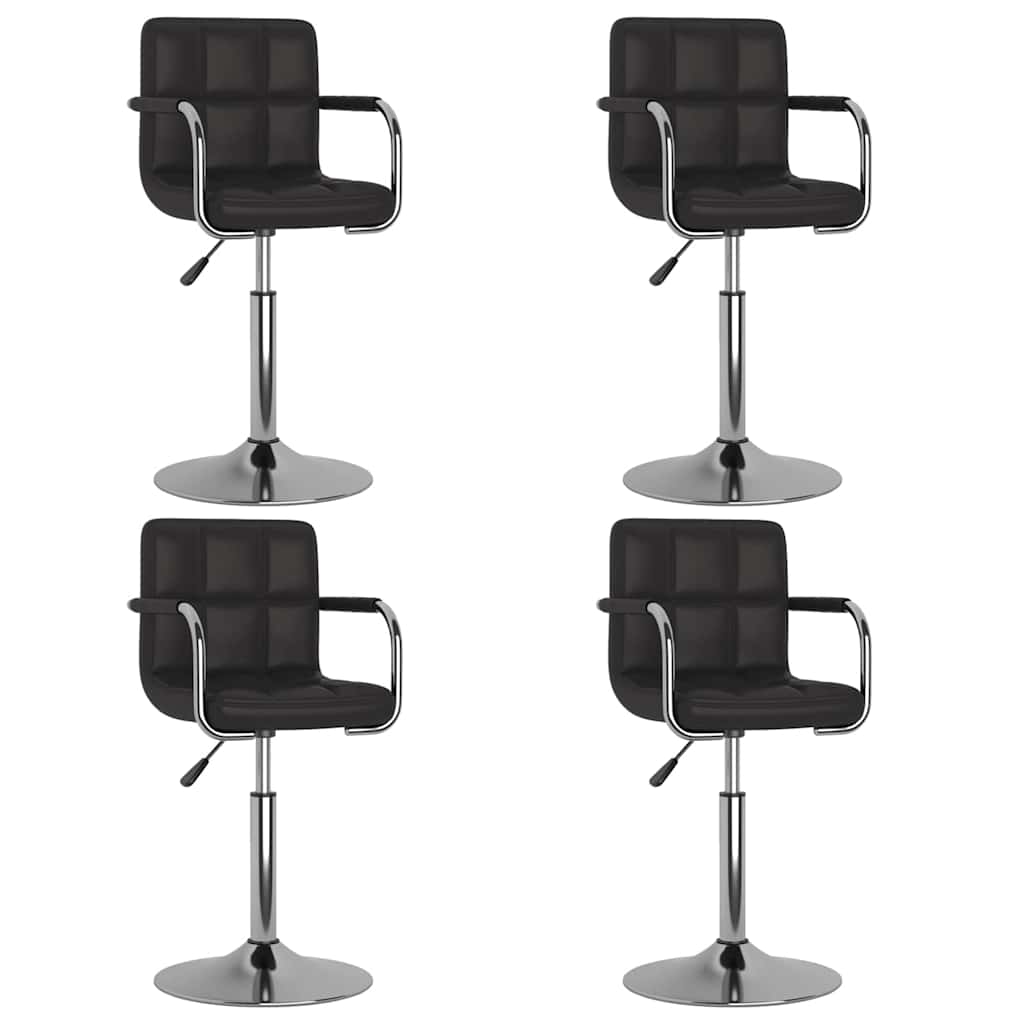 Vidaxl eetkamerstoelen draaibaar 4 st kunstleer zwart