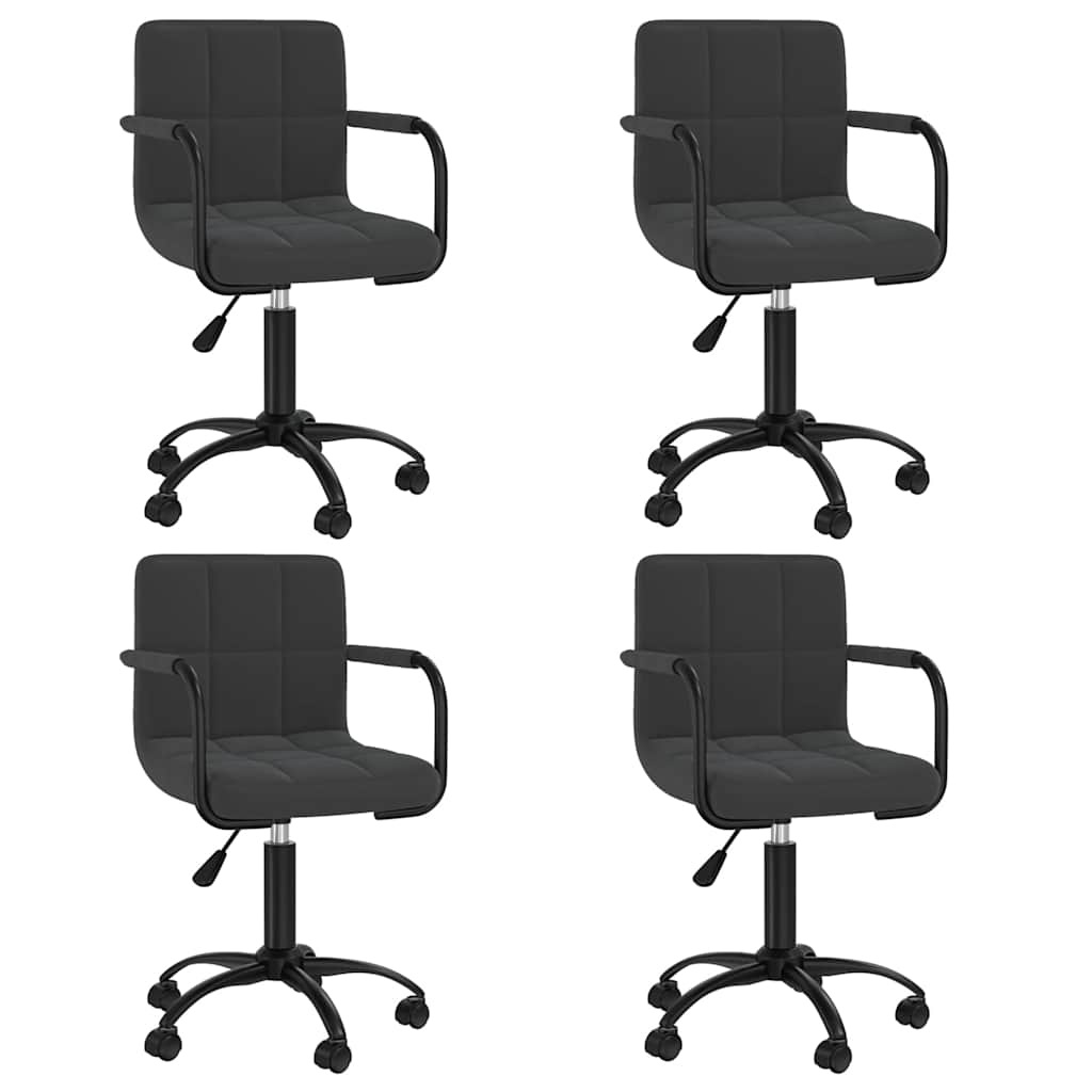 Vidaxl eetkamerstoelen draaibaar 4 st fluweel zwart