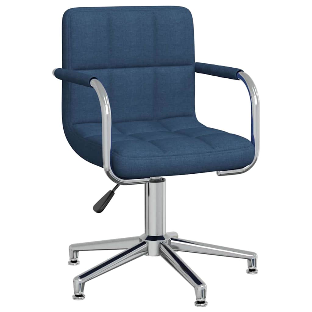 Vidaxl eetkamerstoel draaibaar stof blauw