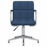 Vidaxl eetkamerstoel draaibaar stof blauw