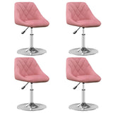 Vidaxl eetkamerstoelen draaibaar 4 st fluweel roze