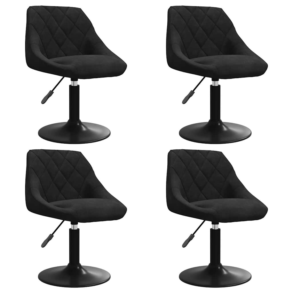 Vidaxl eetkamerstoelen draaibaar 4 st fluweel zwart