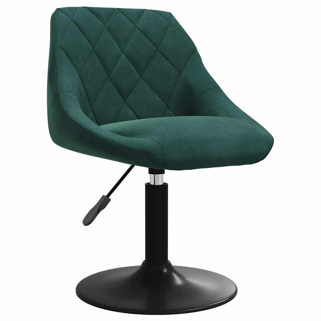 Vidaxl eetkamerstoelen draaibaar 4 st fluweel donkergroen