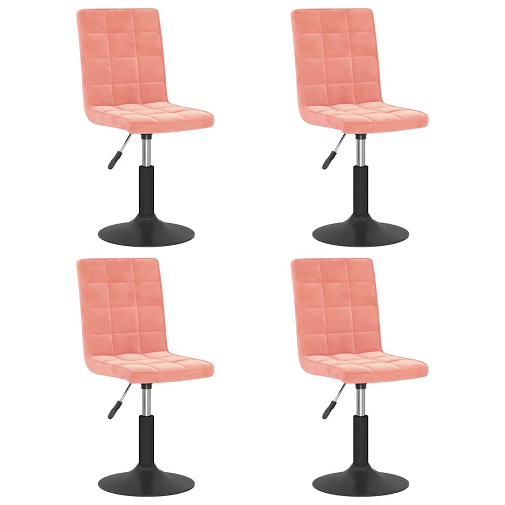 Vidaxl eetkamerstoelen draaibaar 4 st fluweel roze