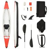 Vidaxl Kayak aufblasbar 375x72x31 cm Polyesterrot