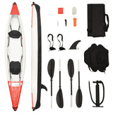 Vidaxl Kayak aufblasbar 424x81x31 cm Polyesterrot