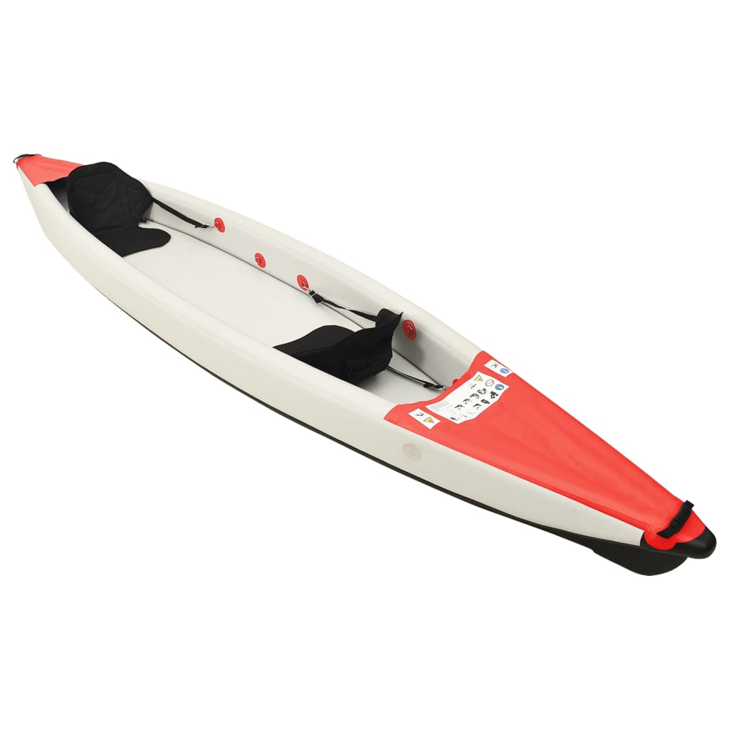 Vidaxl Kayak aufblasbar 424x81x31 cm Polyesterrot