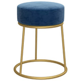Vidaxl hocker rond fluweel blauw