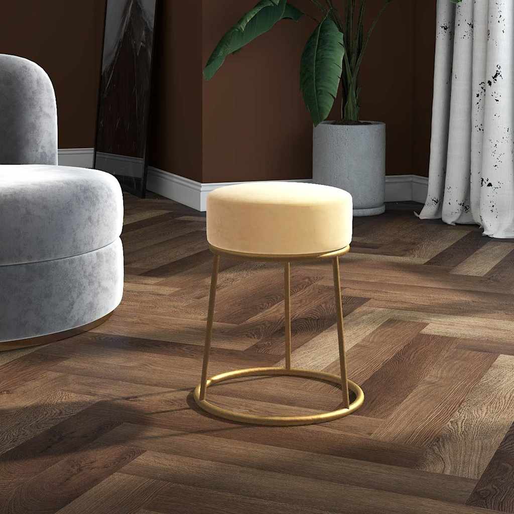 Vidaxl hocker rond fluweel abrikooskleurig