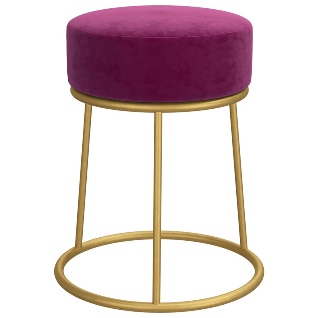 Vidaxl hocker rond fluweel paars