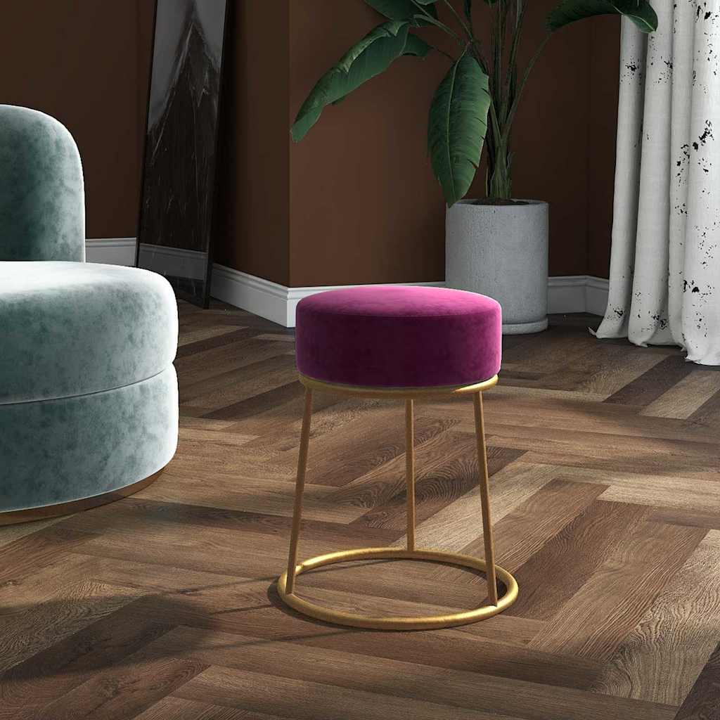 Vidaxl hocker rond fluweel paars