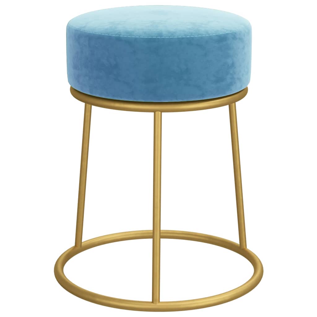 Vidaxl hocker rond fluweel lichtblauw