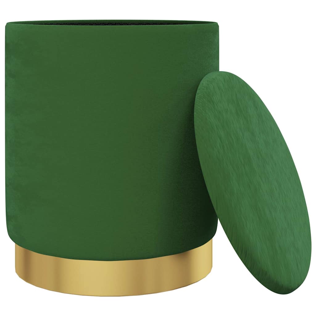 Vidaxl hocker met opbergruimte rond fluweel 31 x 37 cm groen