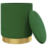 Vidaxl hocker met opbergruimte rond fluweel 31 x 37 cm groen