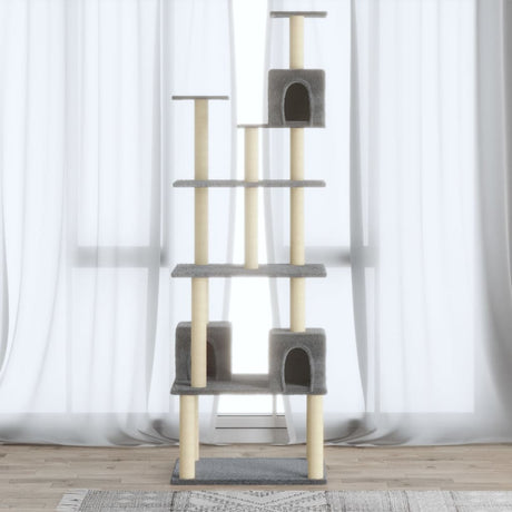 Vidaxl -Katzenmöbel mit Sisal -Kratzerpfosten 188 cm hellgrau