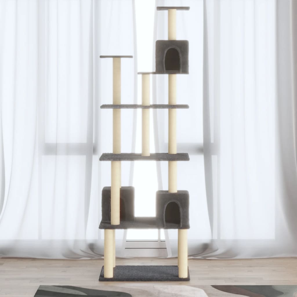 Vidaxl Katzenmöbel mit Sisal-Kratzstämmen 188 cm dunkelgrau