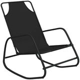 Vidaxl ligstoelen 2 st schommelend staal en textileen zwart