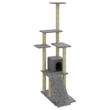 Vidaxl -Katzenmöbel mit Sisal -Kratzerpfosten 155 cm hellgrau
