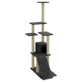 Vidaxl -Katzenmöbel mit Sisal -Kratzerpfosten 155 cm dunkelgrau
