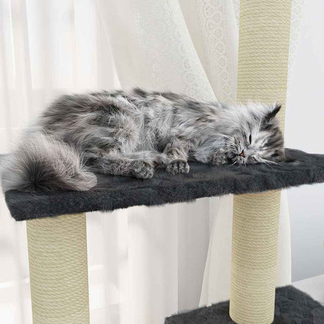 Vidaxl -Katzenmöbel mit Sisal -Kratzerpfosten 155 cm dunkelgrau
