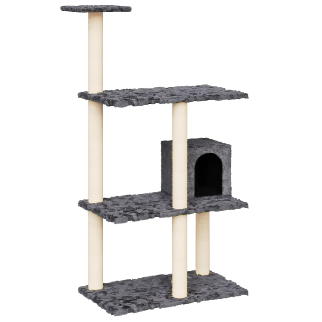 Vidaxl Katzenmöbel mit Sisal-Kratzstämmen 119 cm dunkelgrau