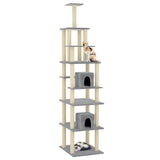 Vidaxl -Katzenmöbel mit Sisal -Kratzerpfosten 216 cm hellgrau