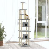 Vidaxl -Katzenmöbel mit Sisal -Kratzerpfosten 216 cm hellgrau