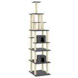 Vidaxl Katzenmöbel mit Sisal-Kratzstämmen 216 cm dunkelgrau