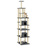 Vidaxl Katzenmöbel mit Sisal-Kratzstämmen 216 cm dunkelgrau